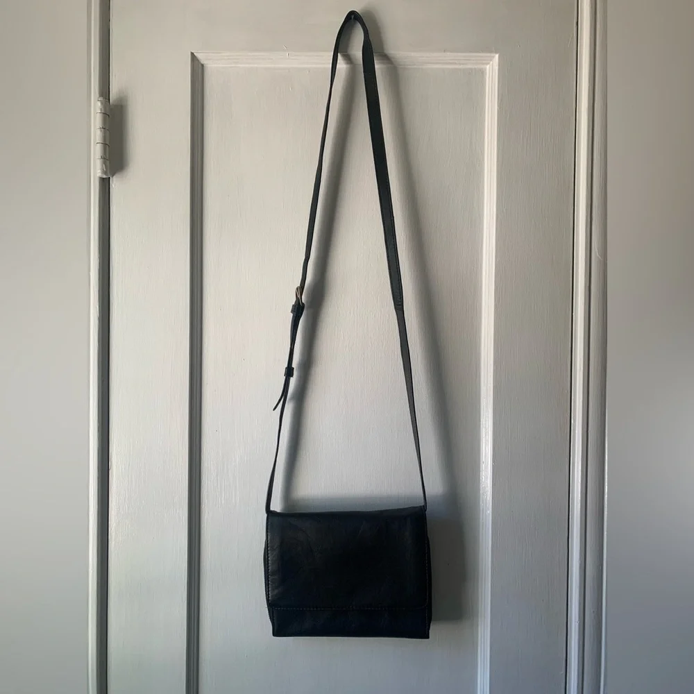 Rachel Roy Black Leather Crossbody Purse